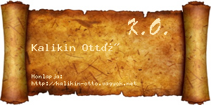 Kalikin Ottó névjegykártya