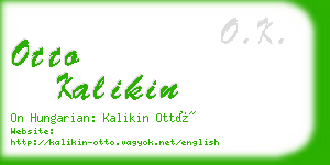 otto kalikin business card